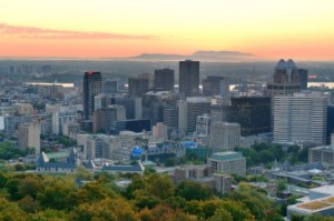 Downtown Montreal as viewed from Mount Royal in summer