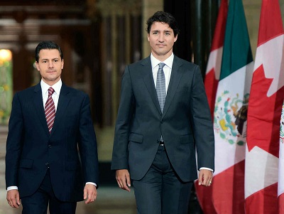 Canadian Prime Minister Justin Trudeau and Mexican President Peña Nieto