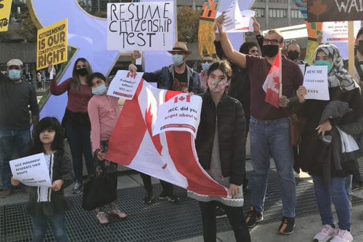 Citizenship test advocates protest in Toronto