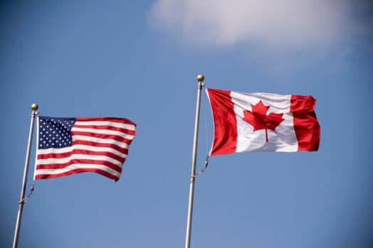 Canada U.S. flags