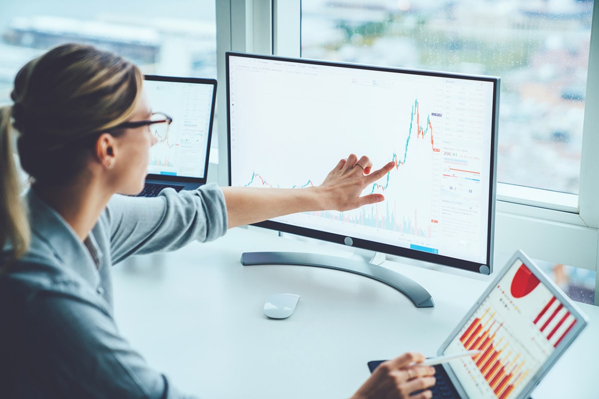 Woman working in tech