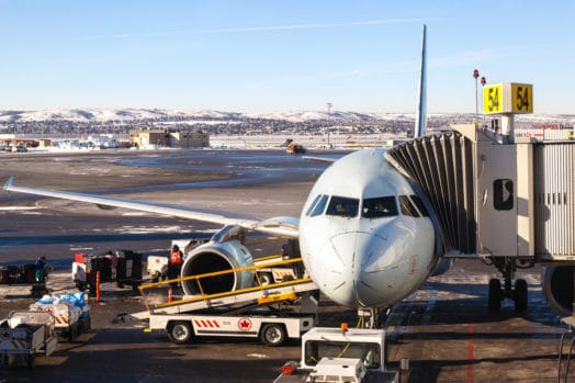 A plane embarking at Calgary Airport