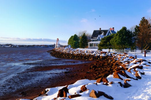 Snow-covered beach in PEI