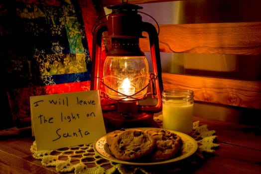 Milk and cookies left out for Santa