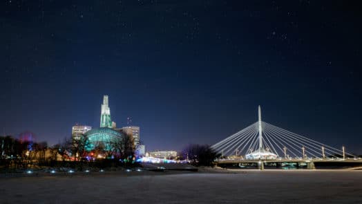 Winnipeg skyline at night