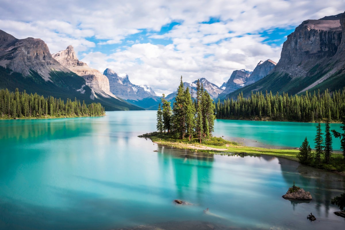 Lake in the Rocky mountains in Alberta