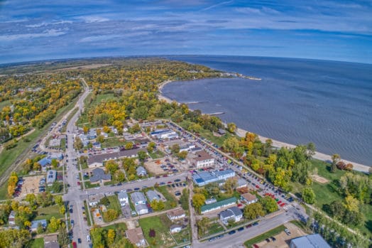 Aerial view of Lake Winnipeg