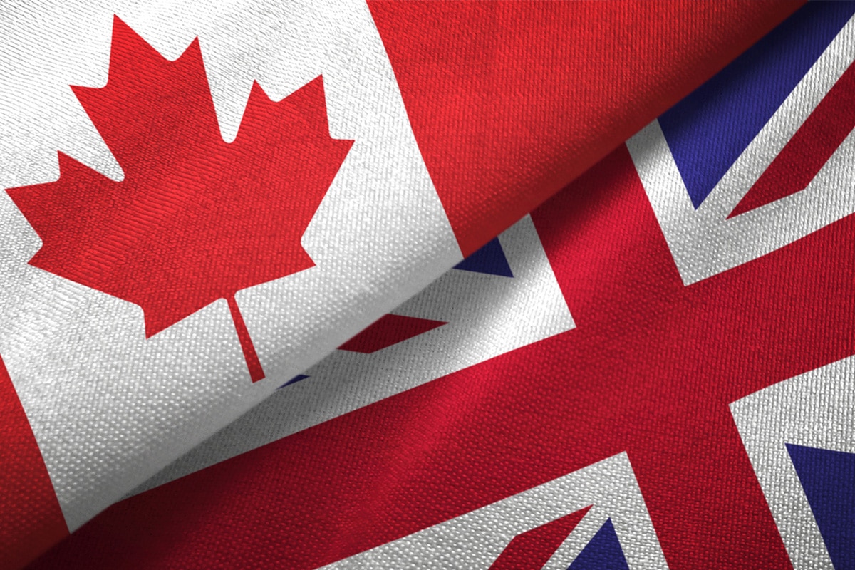 Canada and U.K. flag
