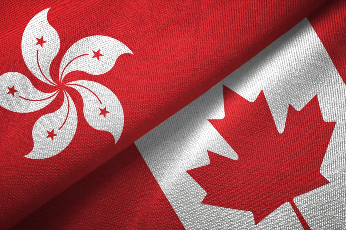 Hong Kong and Canada flag