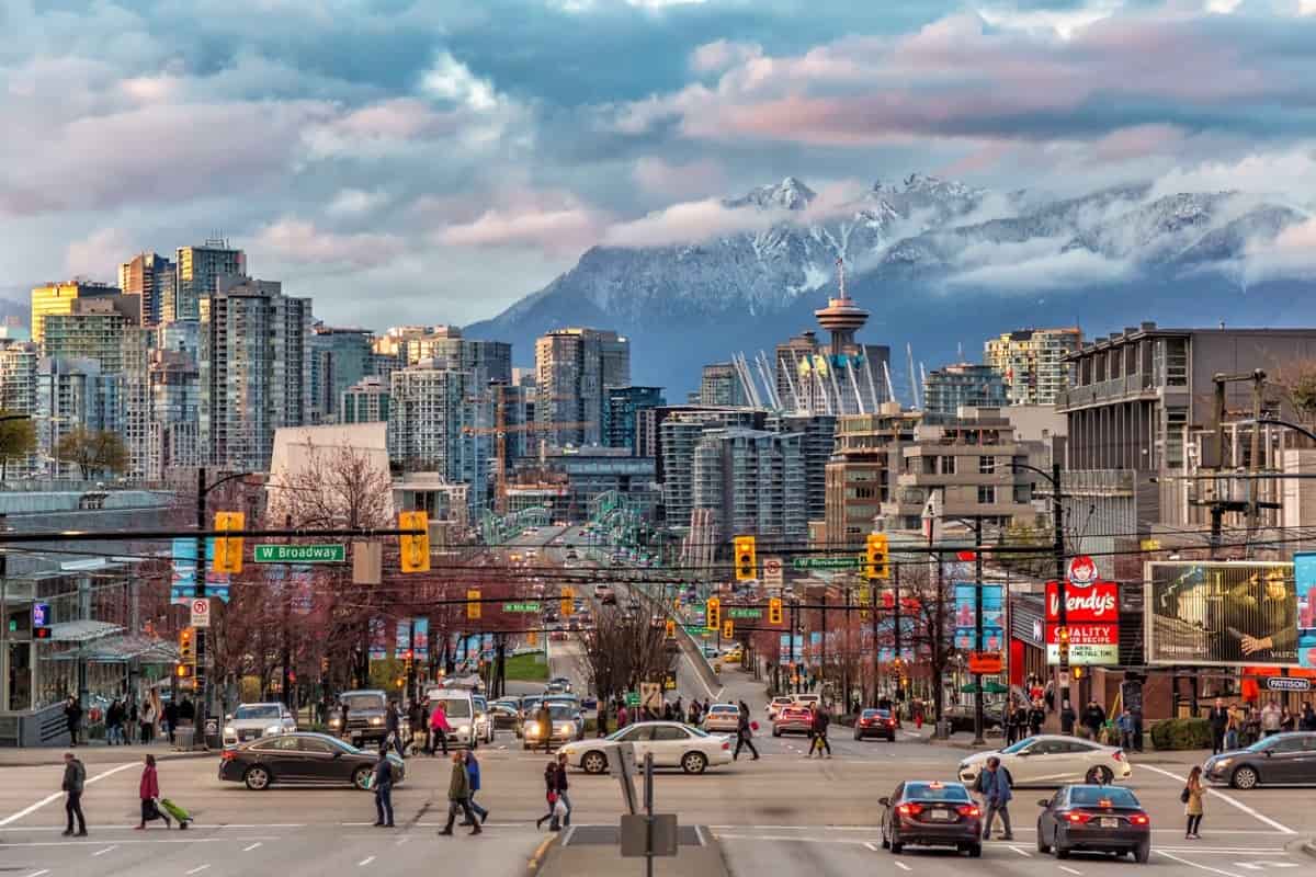 Vancouver BC with mountain in background