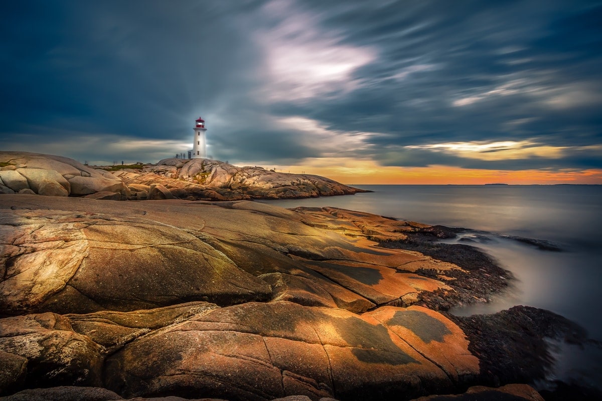 Nova Scotia Lighthouse at Sunset