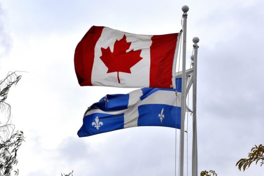 Quebec and Canada Flag