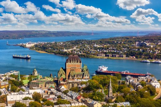 Aerial view of Quebec city.