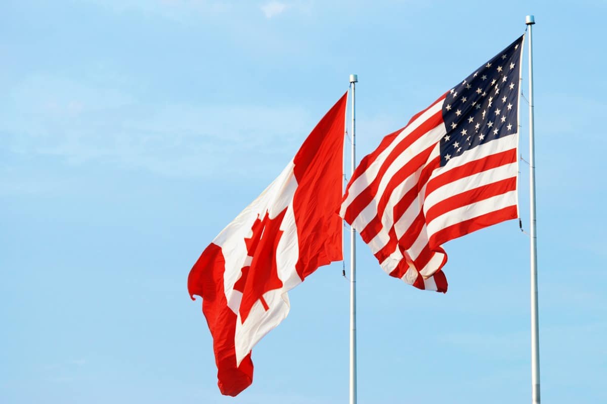 Canada and U.S. flag