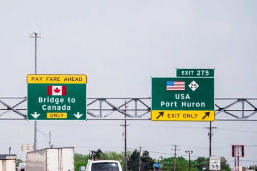 frontera entre canadá y estados unidos