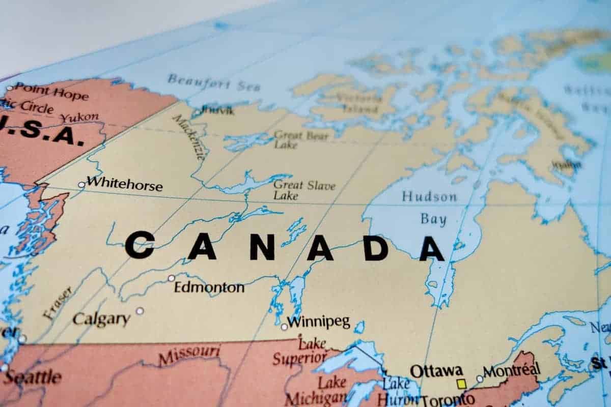 Map of Canada. The second largest country in the world, remoteness can be a concern for some.