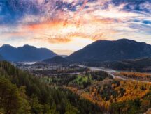 Panoramic View of modern city, Hope, in British Columbia, Canada