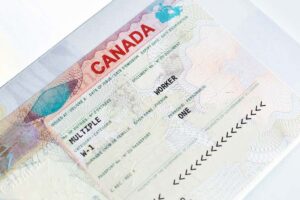 A picture of a Canadian visa
