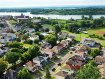 An aerial of residential Cornwall, Ontario, Canada