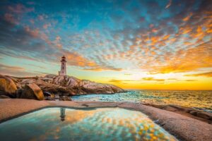 A stunning image of Peggy's Cove in Nova Scotia