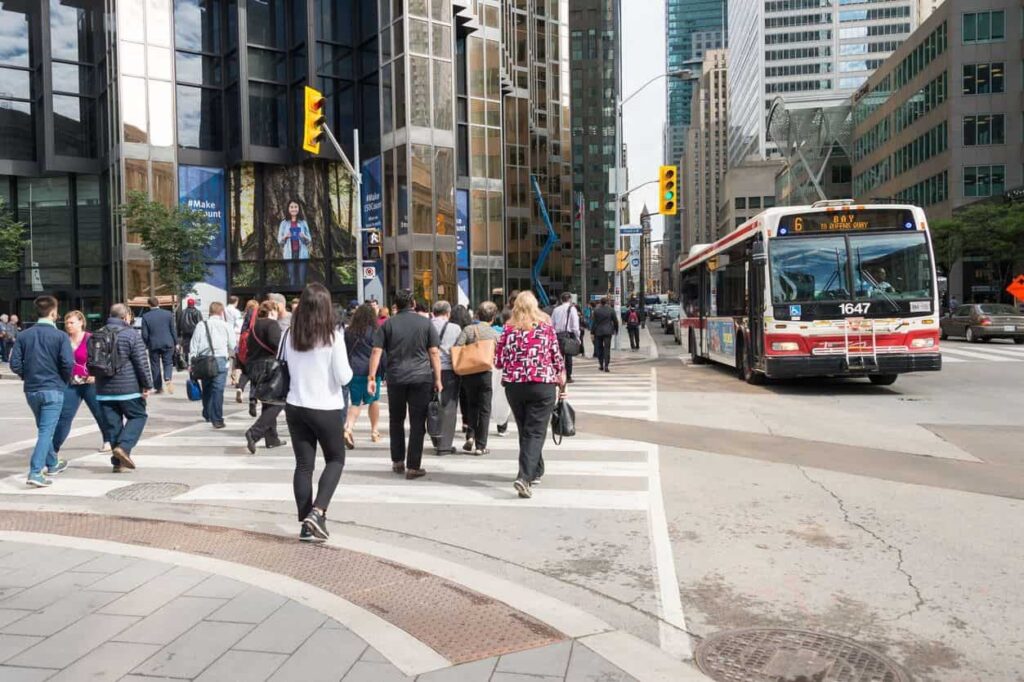 A busy street in Toronto