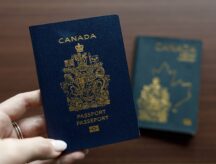 A picture of both the old and new Canadian passports