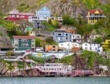 A group of houses on the Newfoundland coast