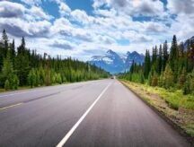Highway between Banff and Jasper