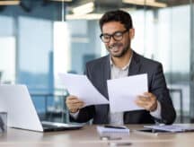 Businessman looking at documents