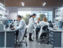 A group of researchers working hard as part of Canada's new global talent initiative.