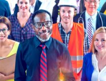 Multicultural group of people in diverse professions