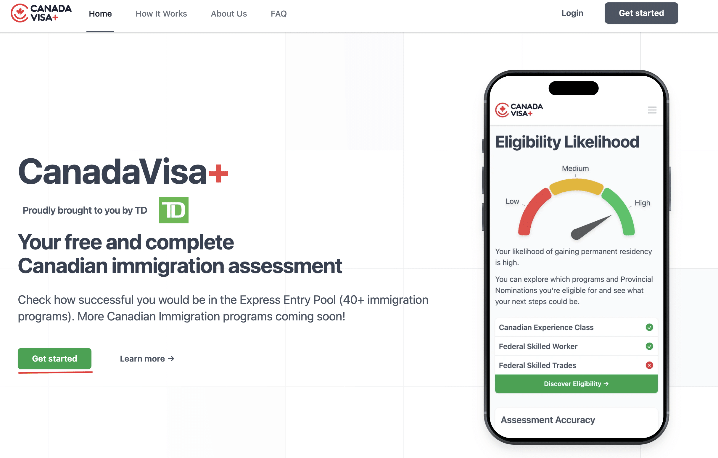 An image showing the starting screen for the CV+ assessment form