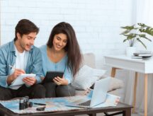 Young couple planning a holiday