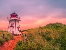 A shot of Covehead Harbour Lighthouse in York, Prince Edward Island National Park, Canada