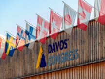 A view of the front of the Davos congress, where Carney gave his recent speech