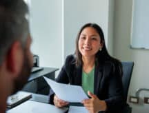 lady is having a job interview