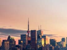 A view of the Toronto skyline on a morning.