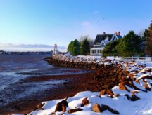 A picture of the PEI coast during the winter time.