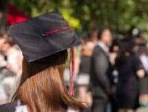 A new graduate at their ceremony in Montreal.