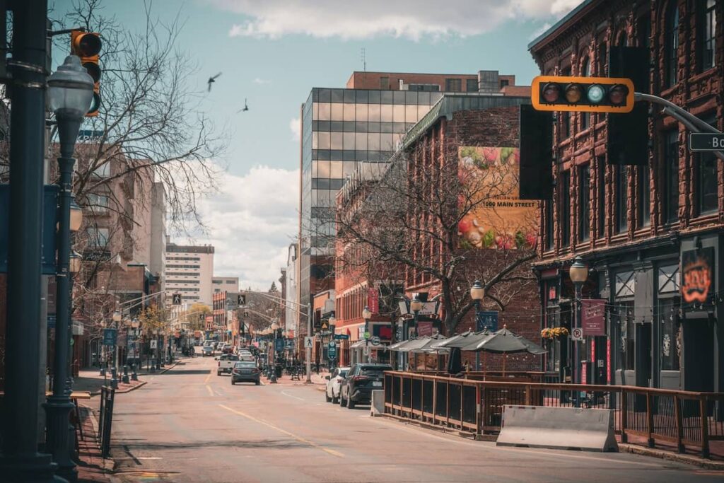 A view of a tranquil street in Moncton New Brunswick