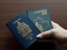 A picture of two Canadian passports