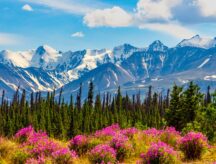 A view of the spring mountainscape in British Columbia.