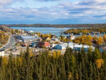 This is a picture of scenery in Yellowknife, Canada.