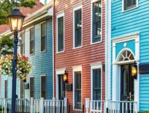Victorian clapboard houses in Charlottetown, capital of Prince Edward Island