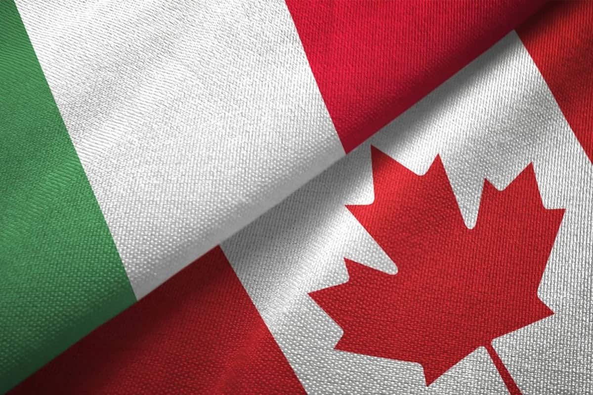 Flags of Canada and Italy comparison