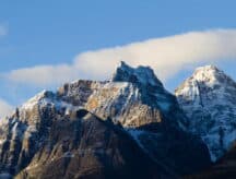 A view of Canadian Rockies of Icefields Parkway in Alberta,