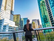 A business lady in downtown Vancouver.