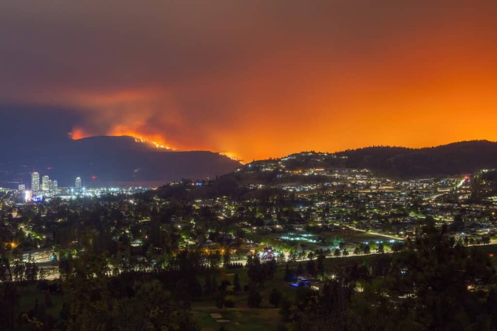A view of the wildfires near Kelowna last year.