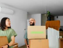 couple moving into new rental apartment