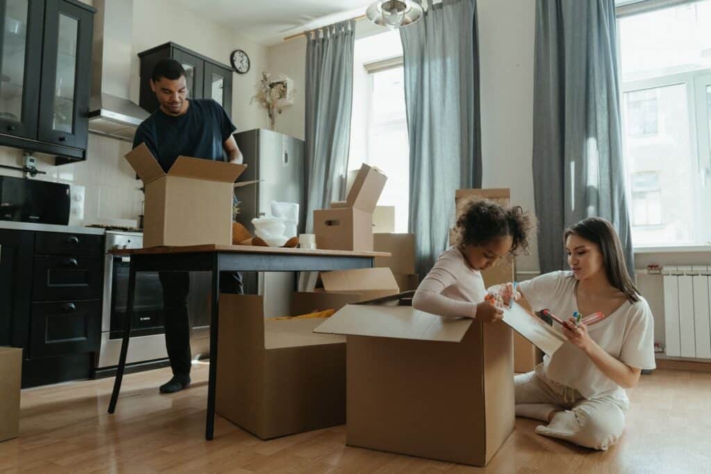 family moving into new house